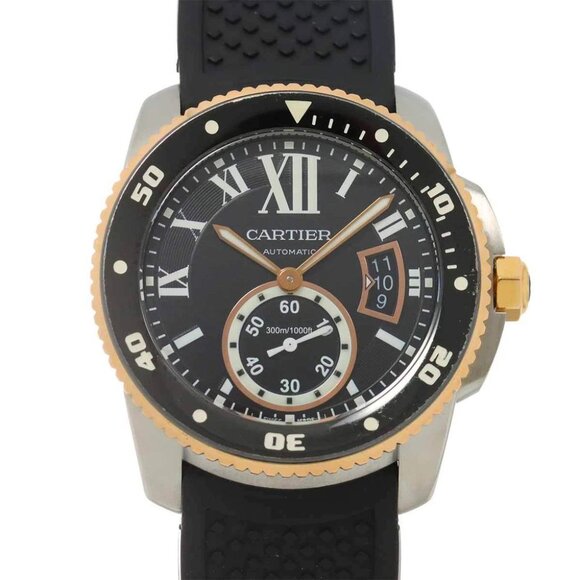 Cartier Other - Cartier Calibre de cartier diver W7100055 Black Dial 750 PG Mens 90267488